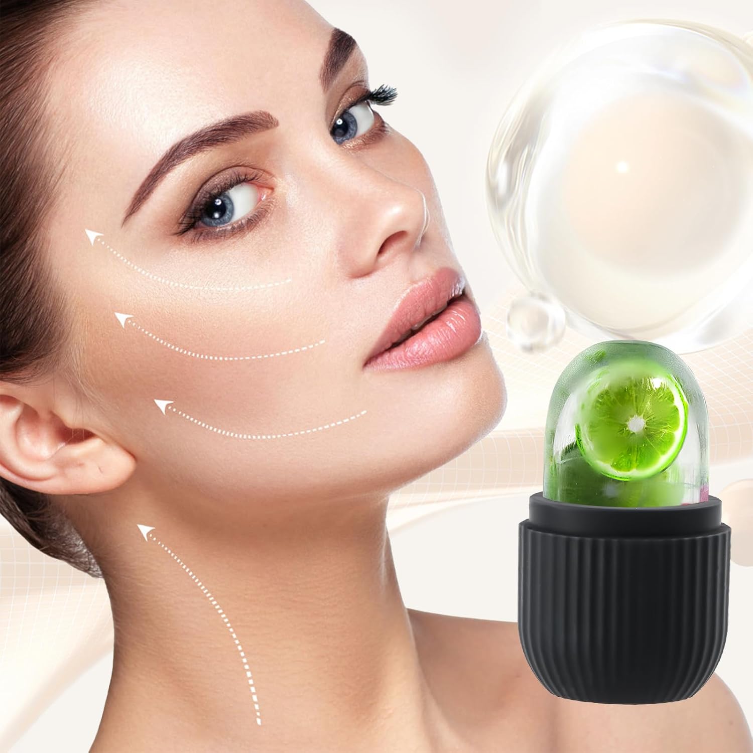 Skinova Reusable Ice Therapy Roller – Cooling Relief for Facial Puffiness, Eye Strain & Daily Stress (Black)