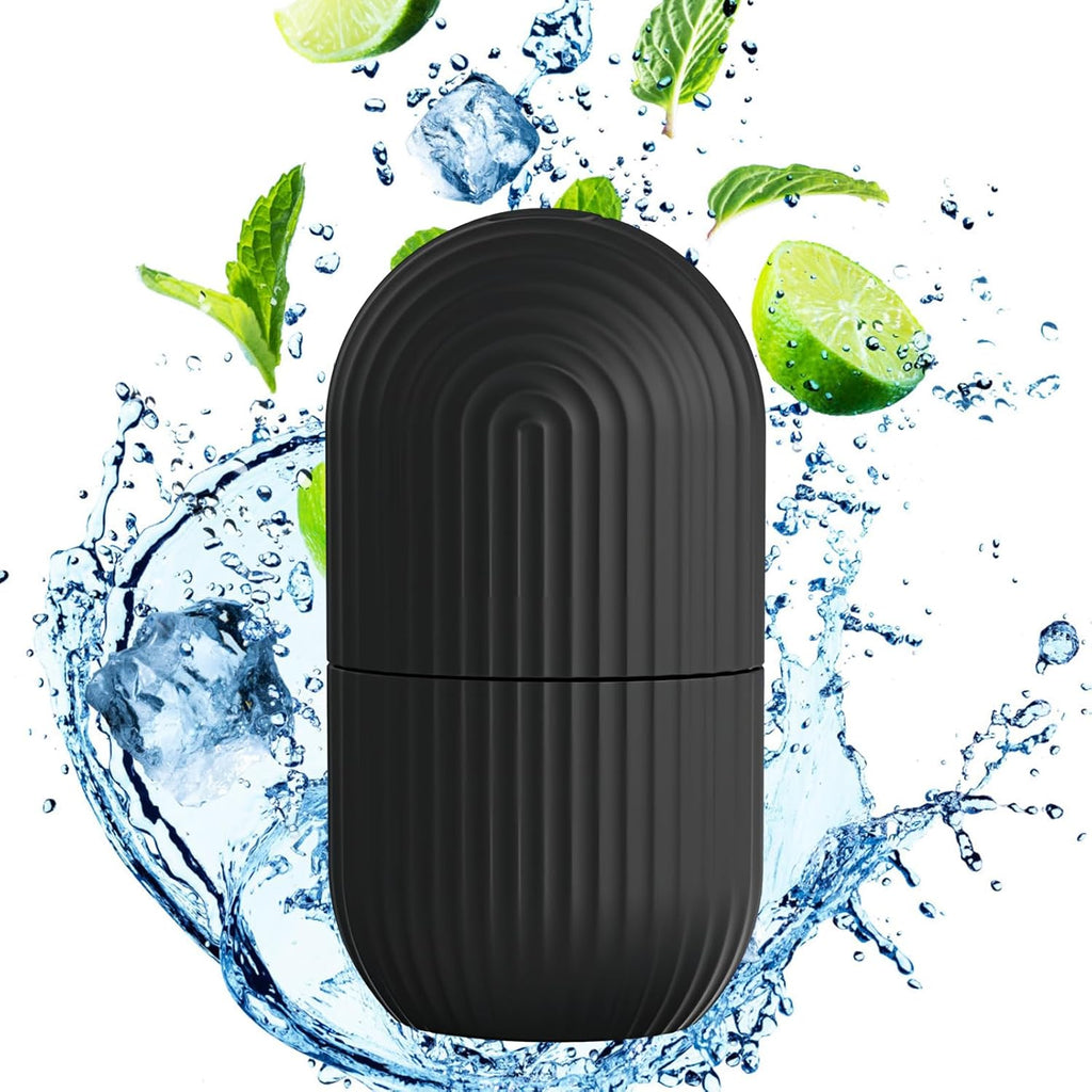 Skinova Reusable Ice Therapy Roller – Cooling Relief for Facial Puffiness, Eye Strain & Daily Stress (Black)